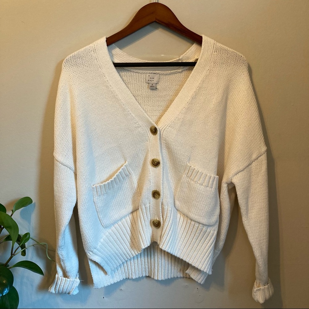 Cream Button Down Sweater